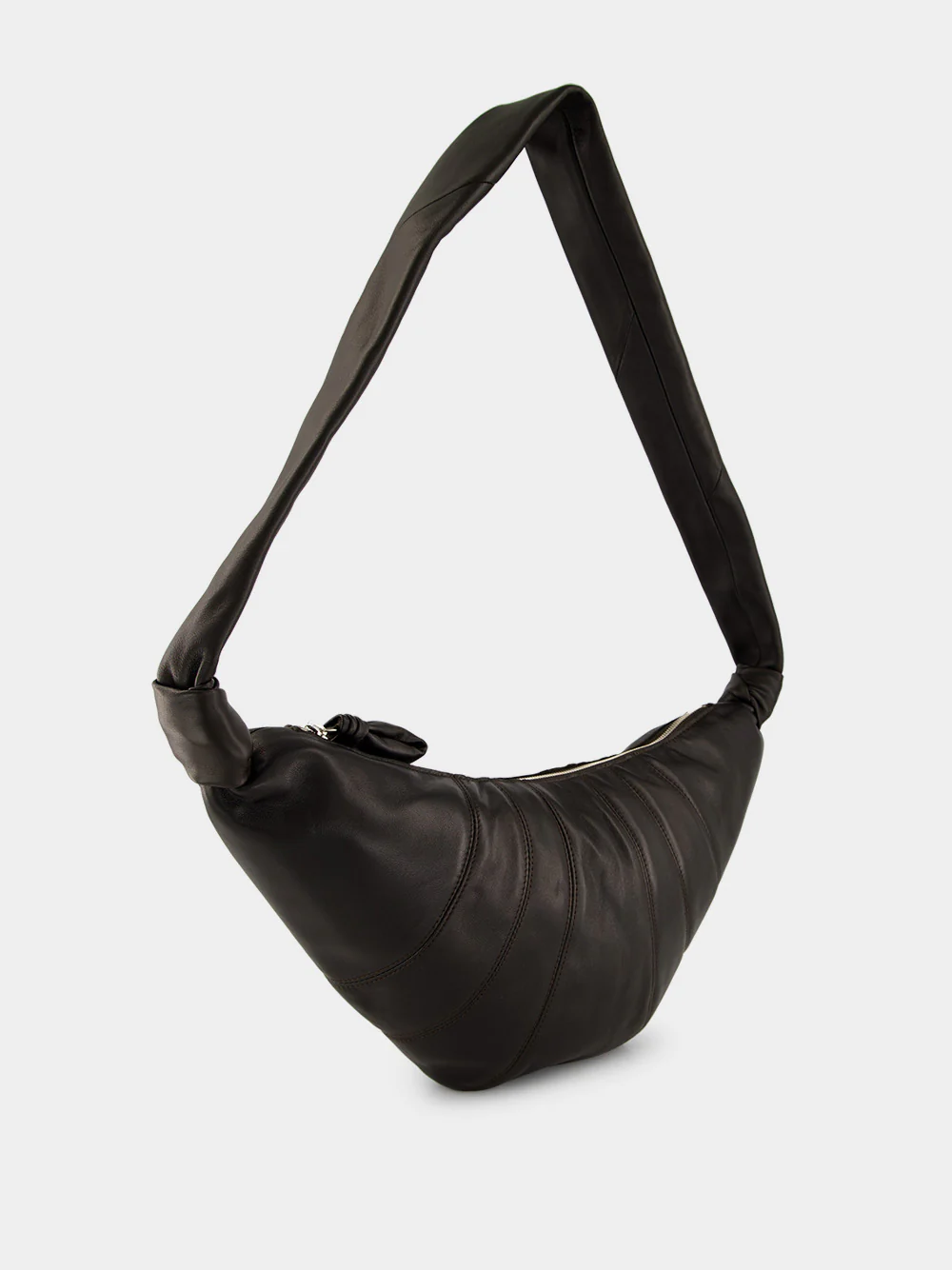 Medium Croissant Bag in Dark Chocolate Nappa Leather - Image 4