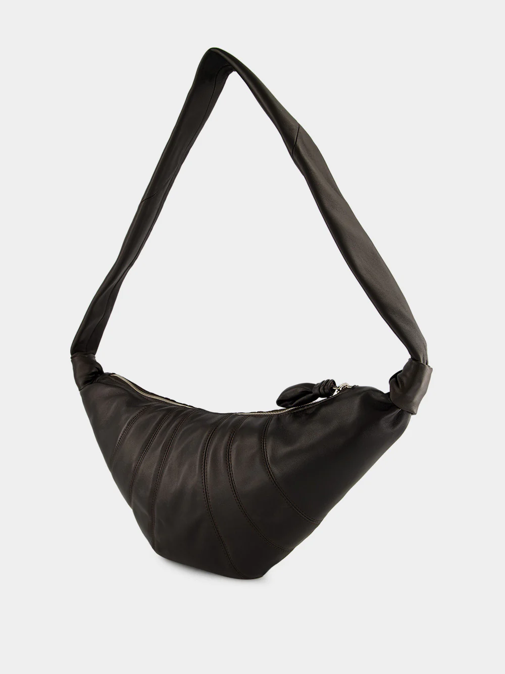 Medium Croissant Bag in Dark Chocolate Nappa Leather - Image 6