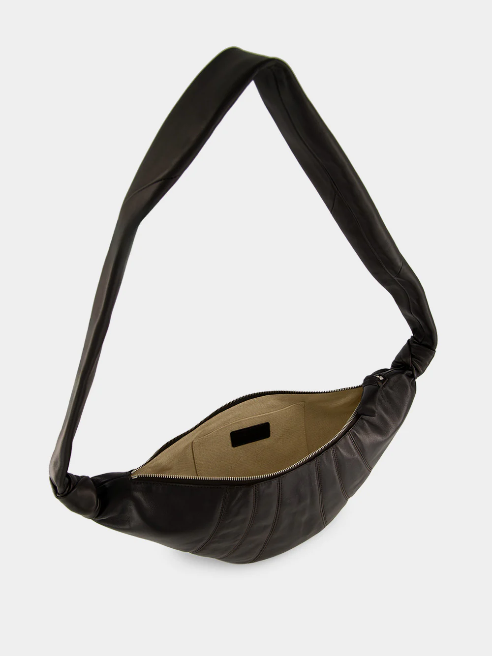 Medium Croissant Bag in Dark Chocolate Nappa Leather - Image 7