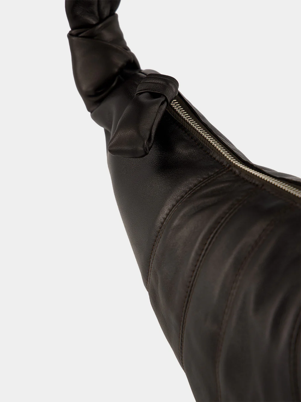 Medium Croissant Bag in Dark Chocolate Nappa Leather - Image 8