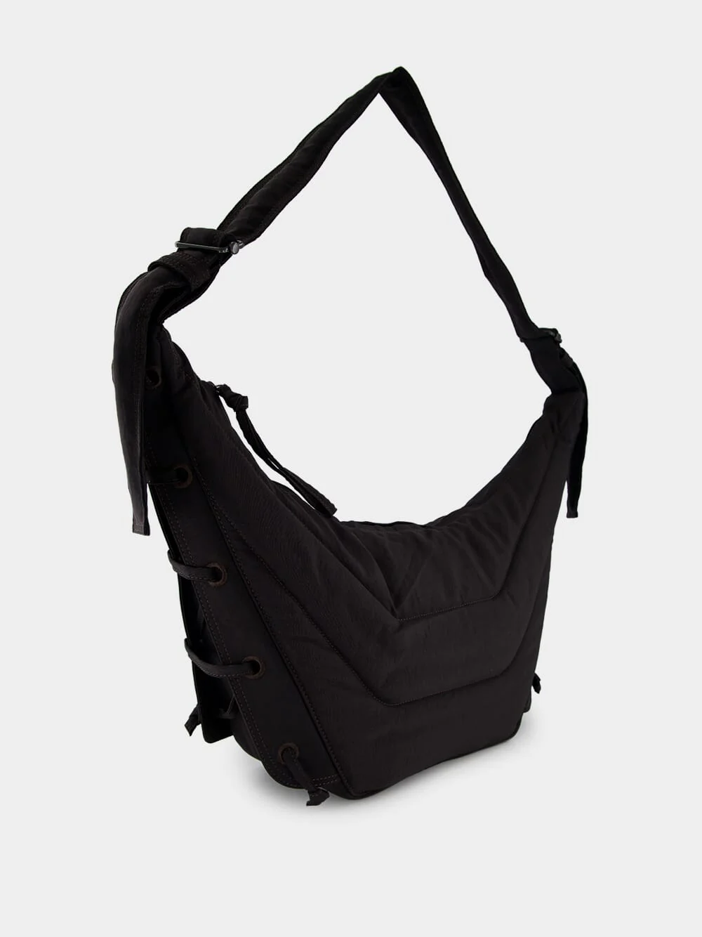 Medium Soft Game Bag in Dark Chocolate Nylon Canvas - Image 4