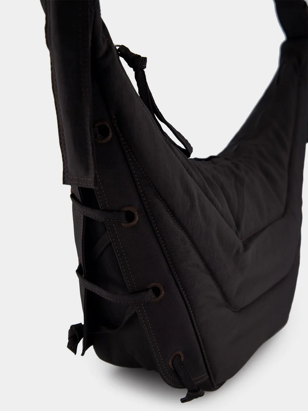 Medium Soft Game Bag in Dark Chocolate Nylon Canvas - Image 8