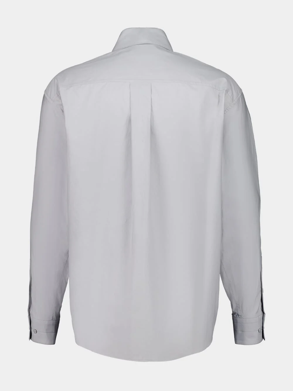 Mist Grey Washed Cotton Silk Shirt - Image 3