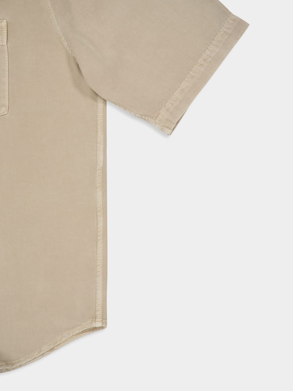 Natural Beige Short Sleeve Denim Shirt - Image 4