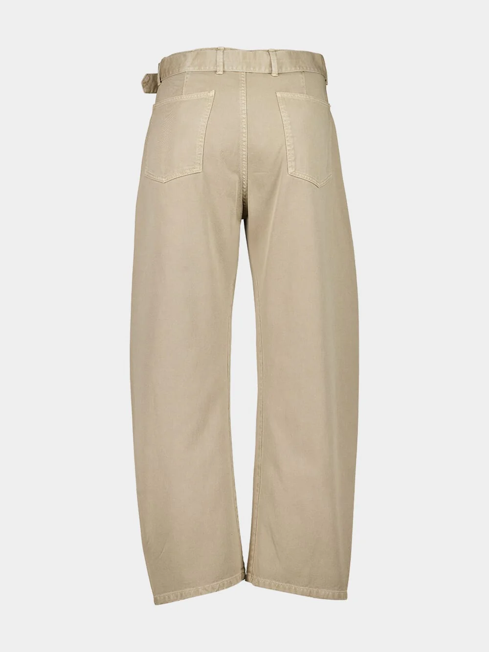 Natural Beige Twisted Belted Pants - Image 2