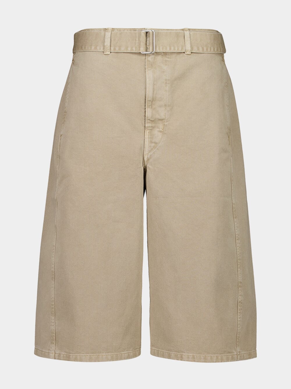 Natural Beige Twisted Heavy Denim Shorts - Image 5