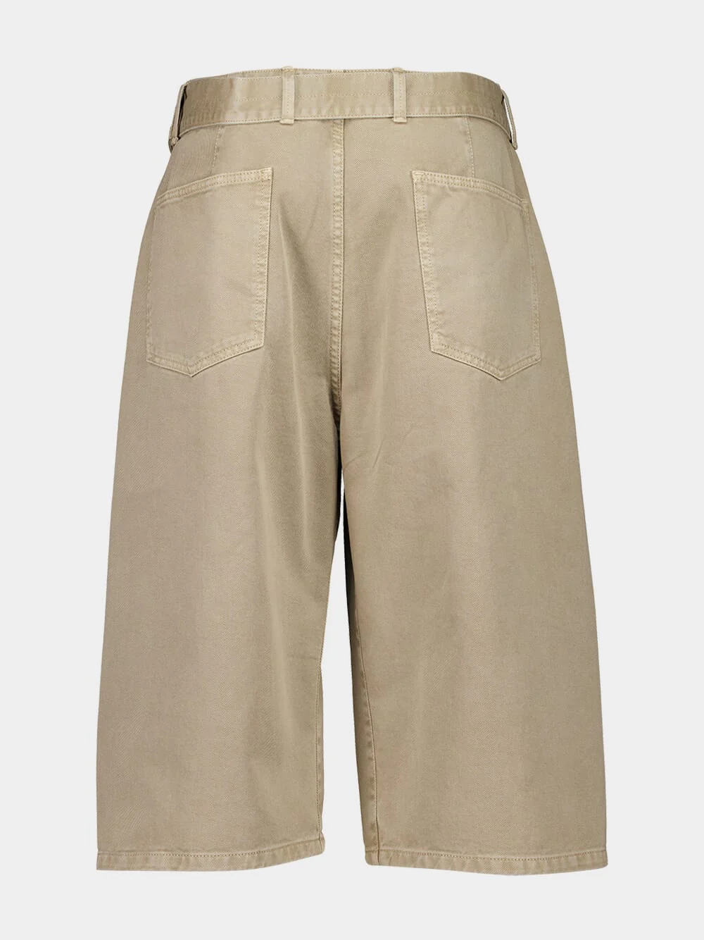 Natural Beige Twisted Heavy Denim Shorts - Image 6
