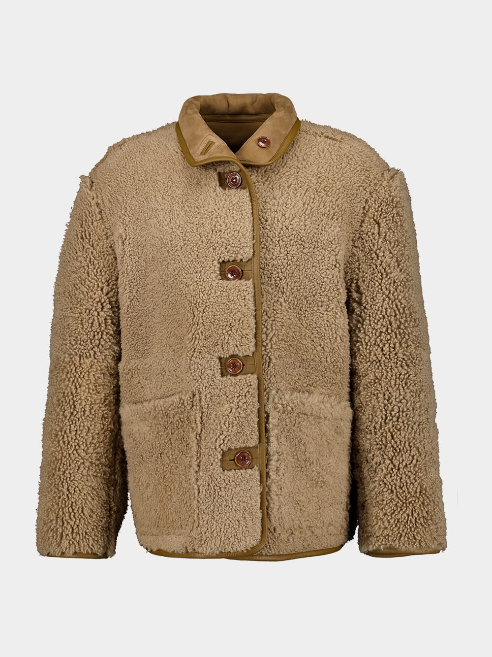 Reversible Shearling Leather Coat - Image 2