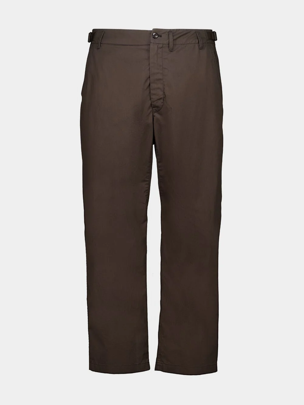 Ristretto Brown Tapered Workwear Cotton Twill Pants