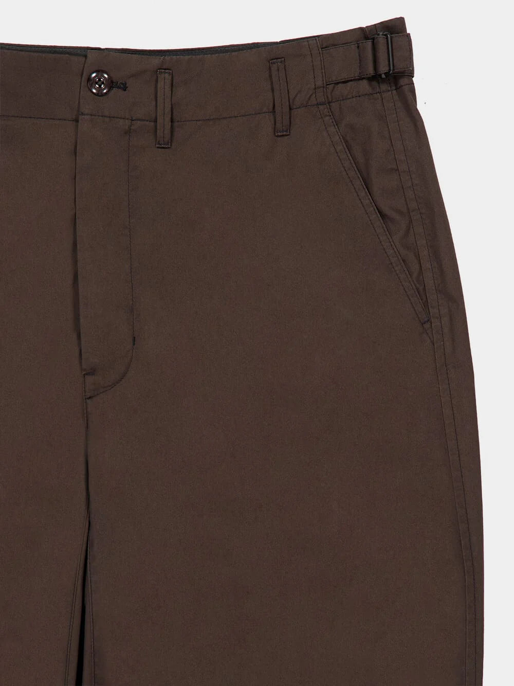 Ristretto Brown Tapered Workwear Cotton Twill Pants - Image 5