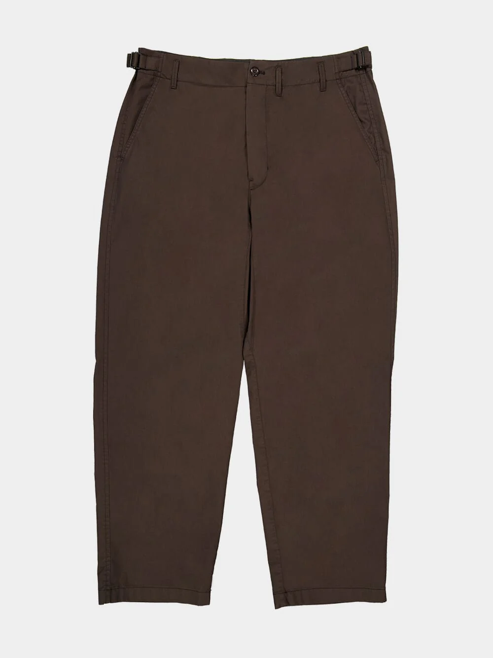 Ristretto Brown Tapered Workwear Cotton Twill Pants - Image 7