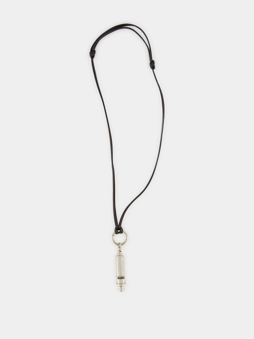 Silver ACME Whistle Leather Necklace