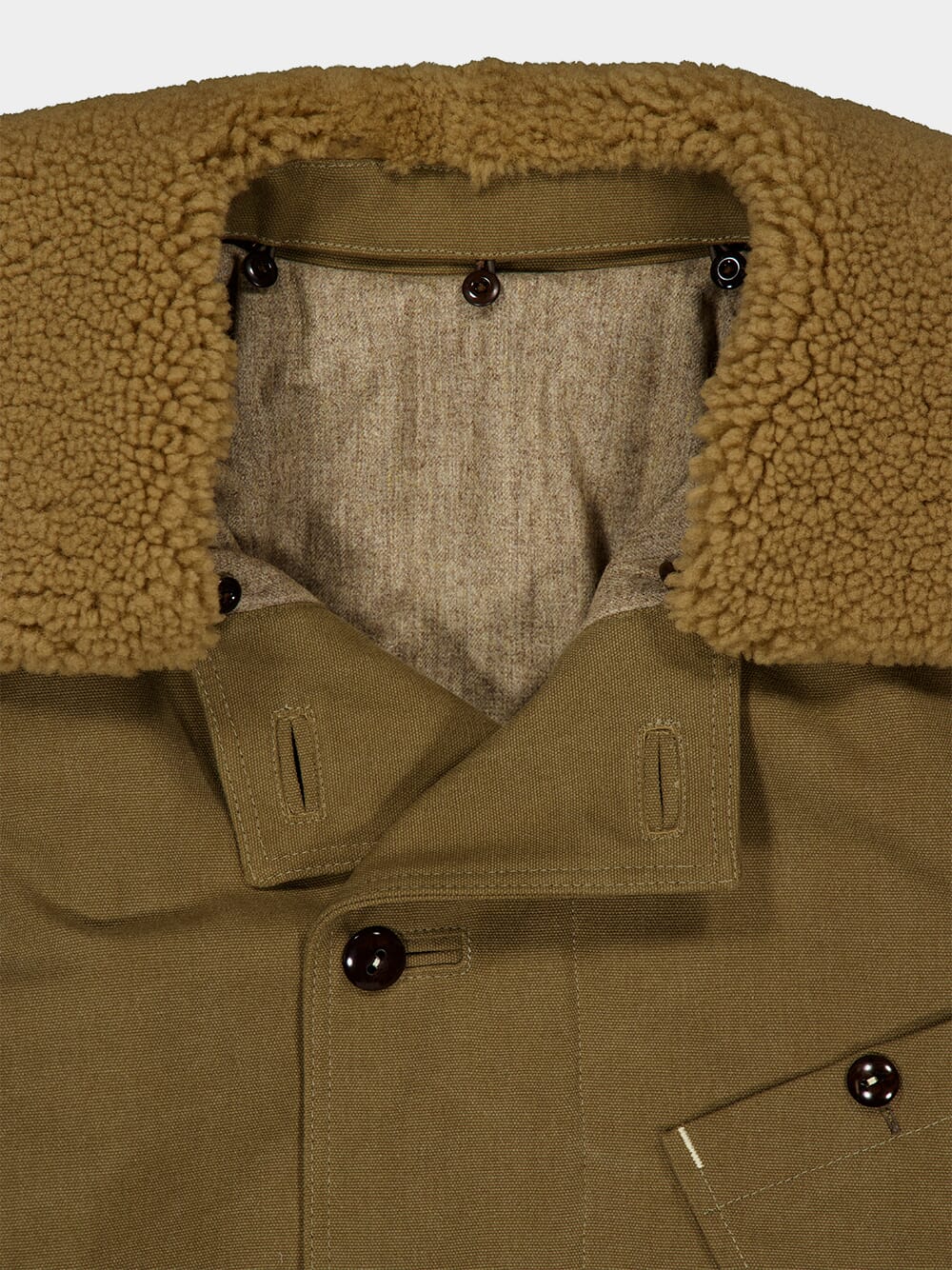Sisal Shearling Winter Parka in Water-Repellent Canvas - Image 5