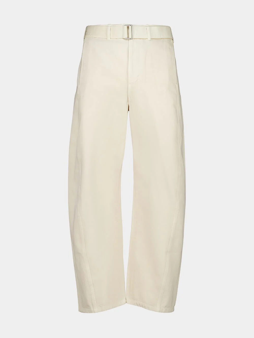 Snow Clay Twisted Belted Denim Trousers