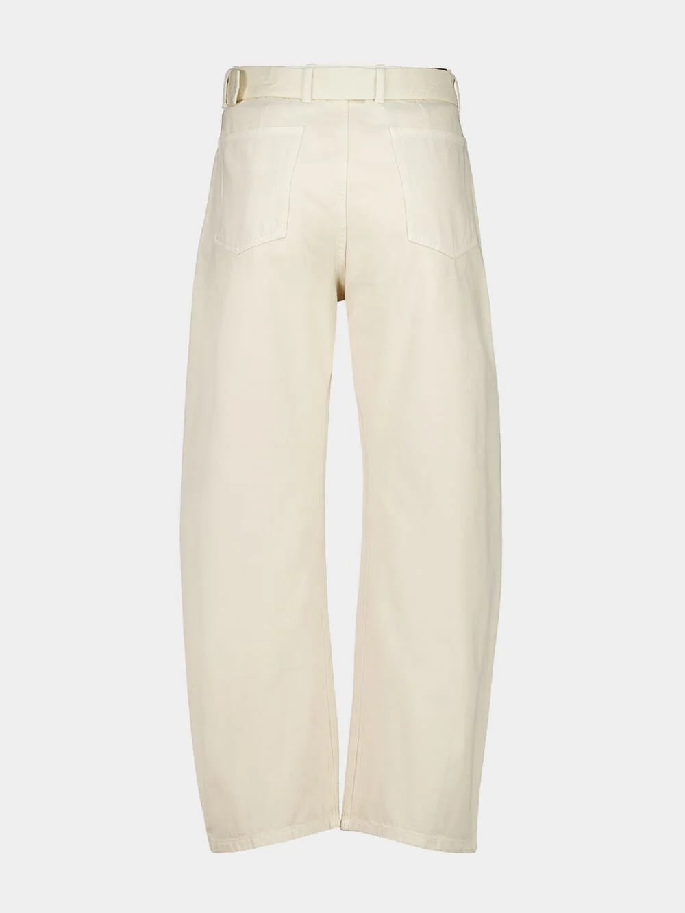 Snow Clay Twisted Belted Denim Trousers - Image 2