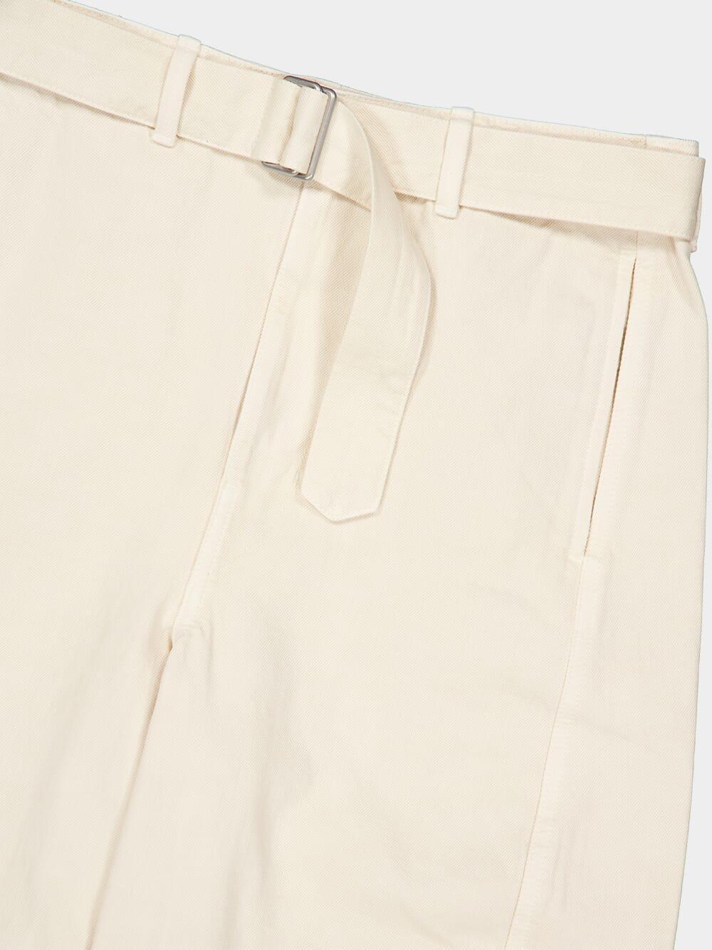 Snow Clay Twisted Belted Denim Trousers - Image 3