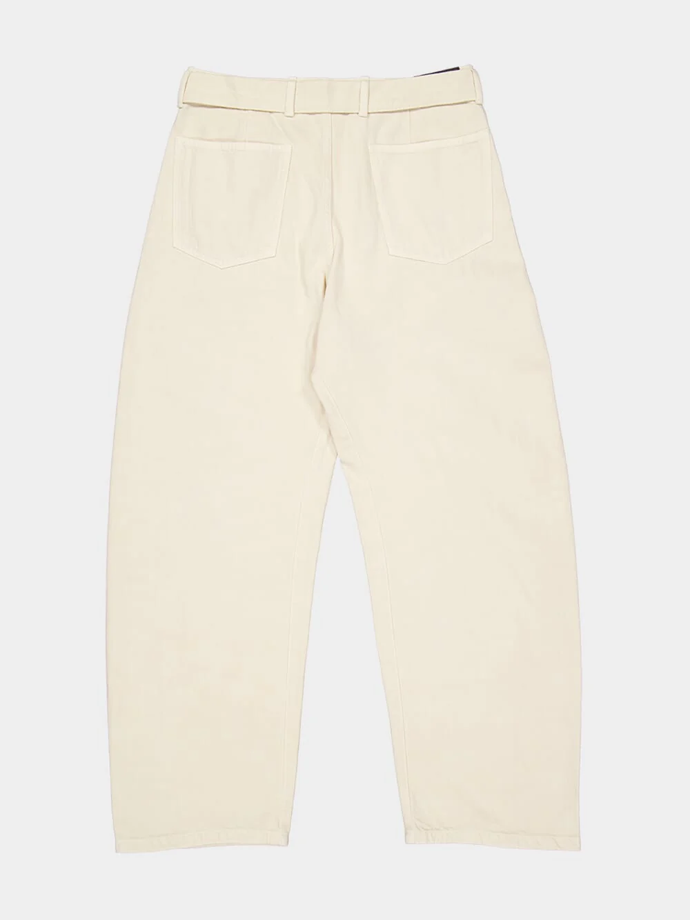 Snow Clay Twisted Belted Denim Trousers - Image 6
