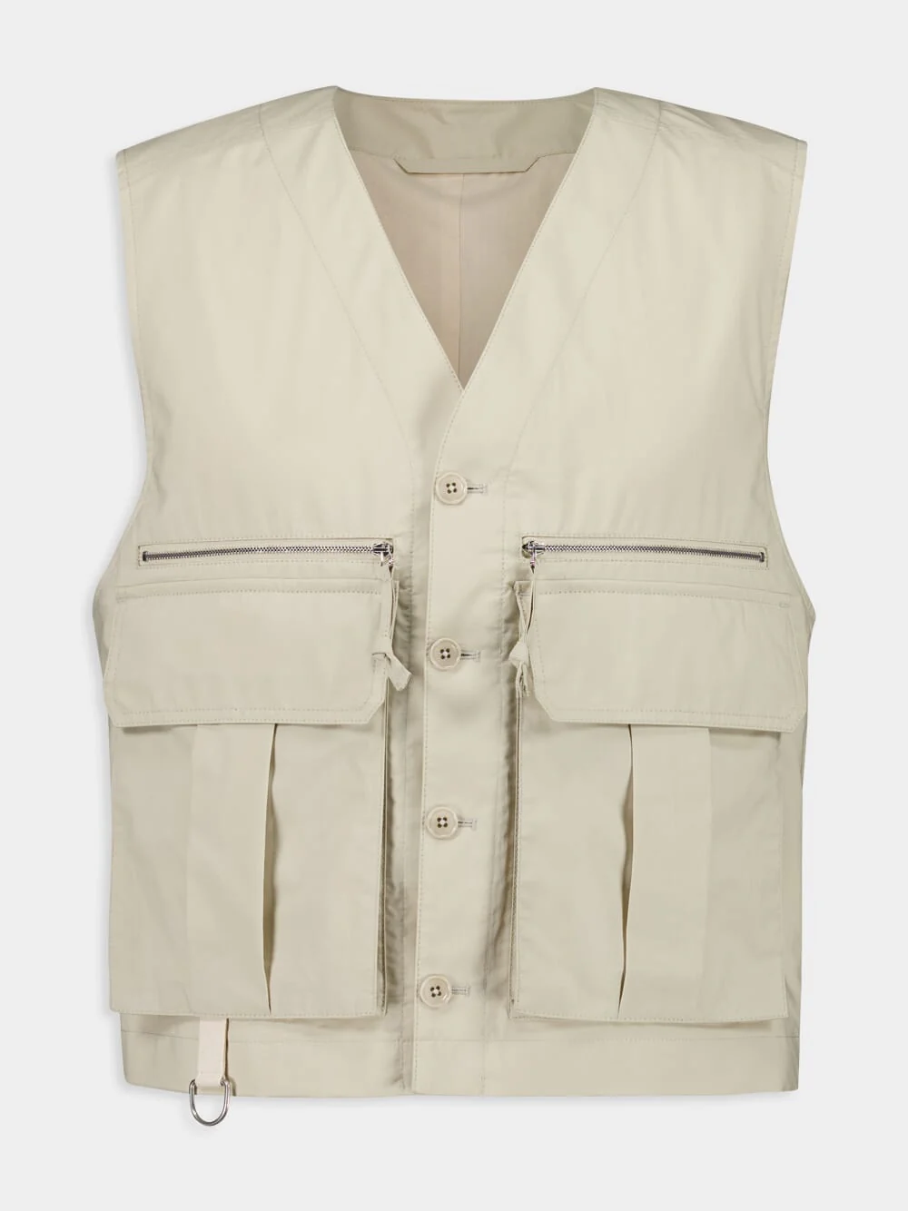 Stone Beige Technical Gilet in Ventile® Cotton