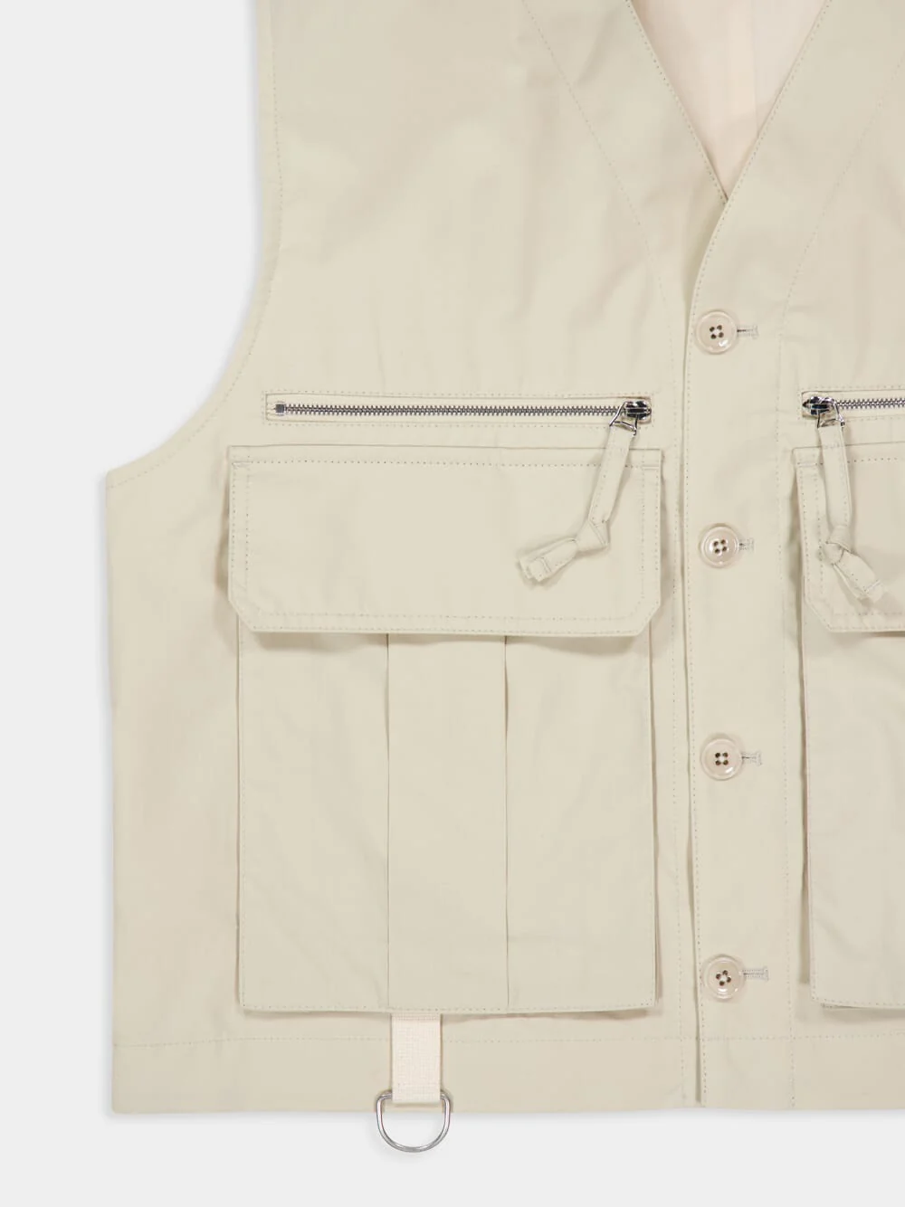 Stone Beige Technical Gilet in Ventile® Cotton - Image 5