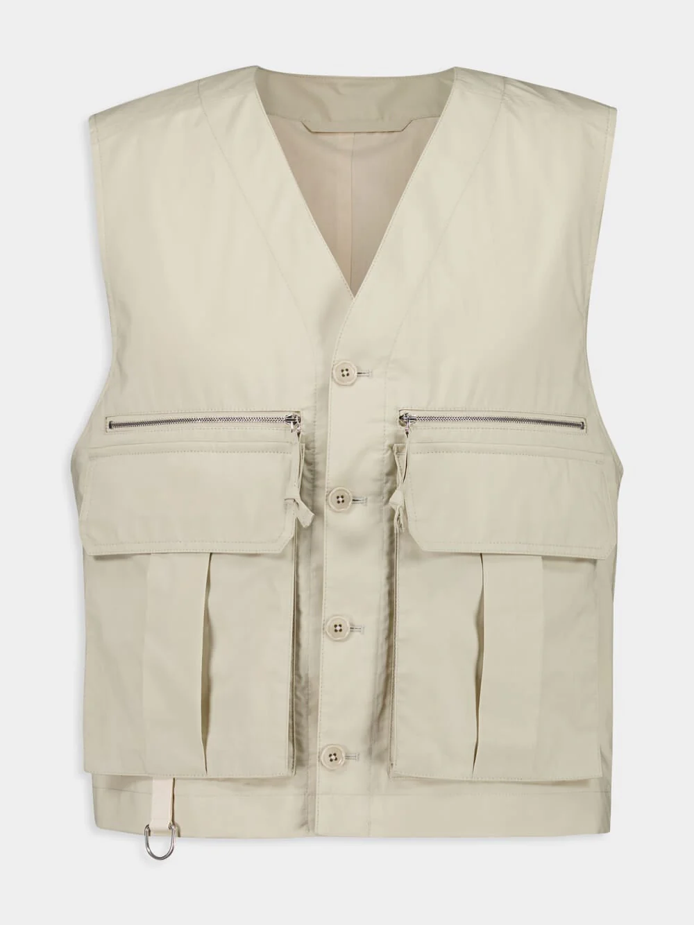Stone Beige Technical Gilet in Ventile® Cotton - Image 7
