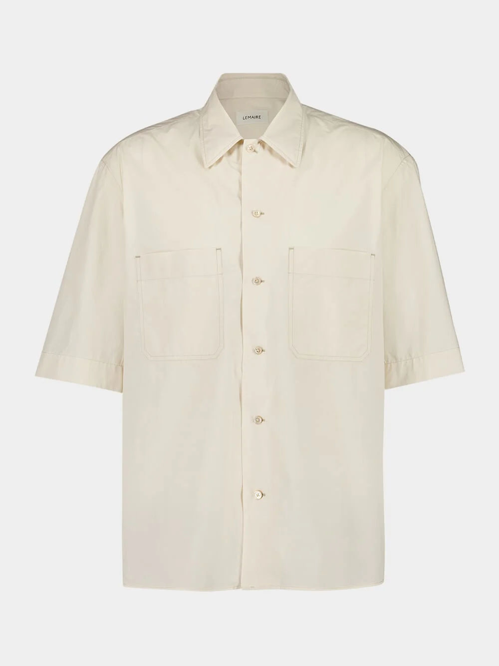 Warm Beige Cotton Poplin Convertible Shirt