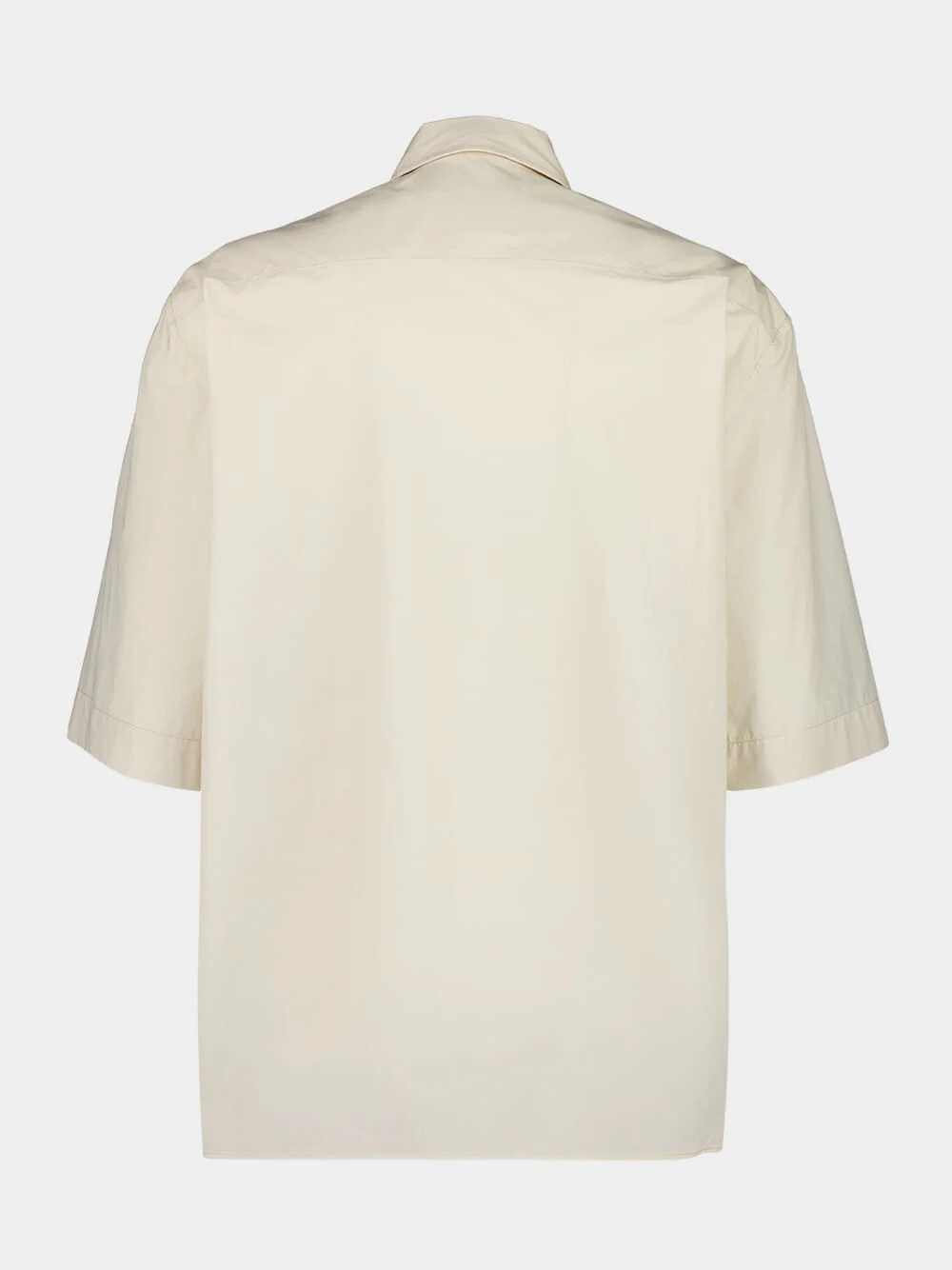 Warm Beige Cotton Poplin Convertible Shirt - Image 2