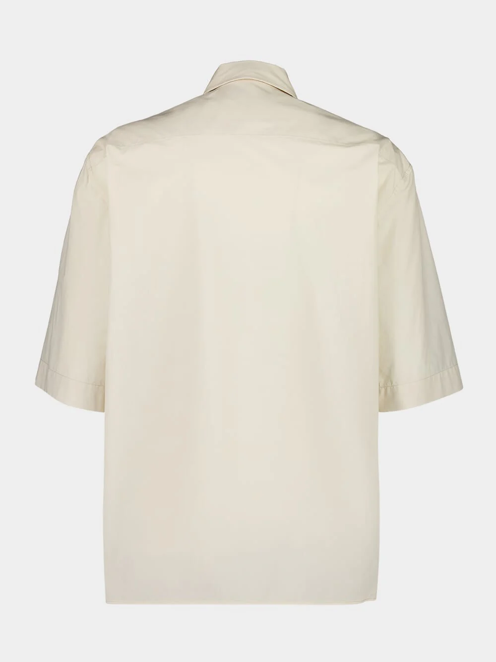 Warm Beige Cotton Poplin Convertible Shirt - Image 6