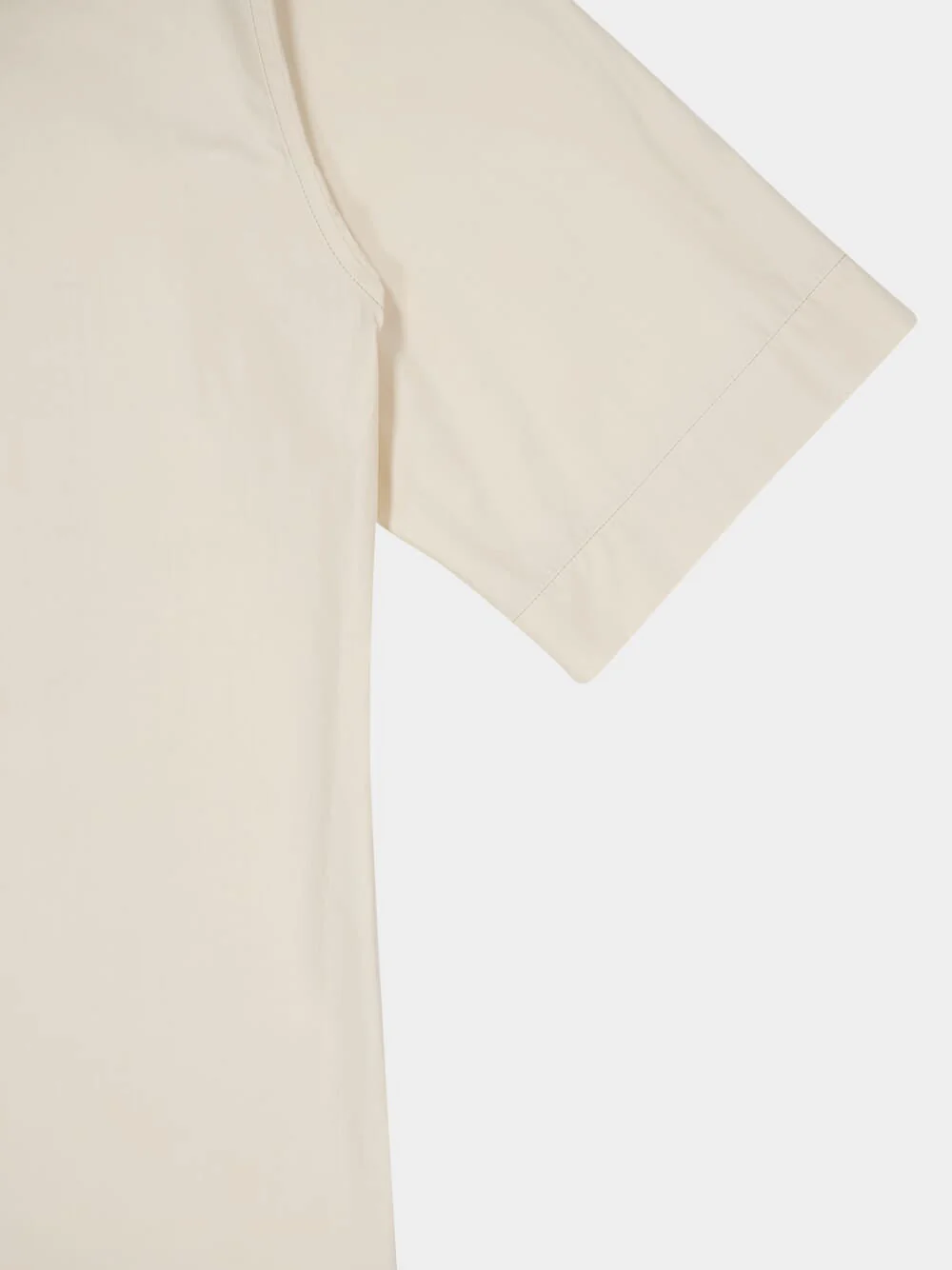 Warm Beige Cotton Poplin Convertible Shirt - Image 8