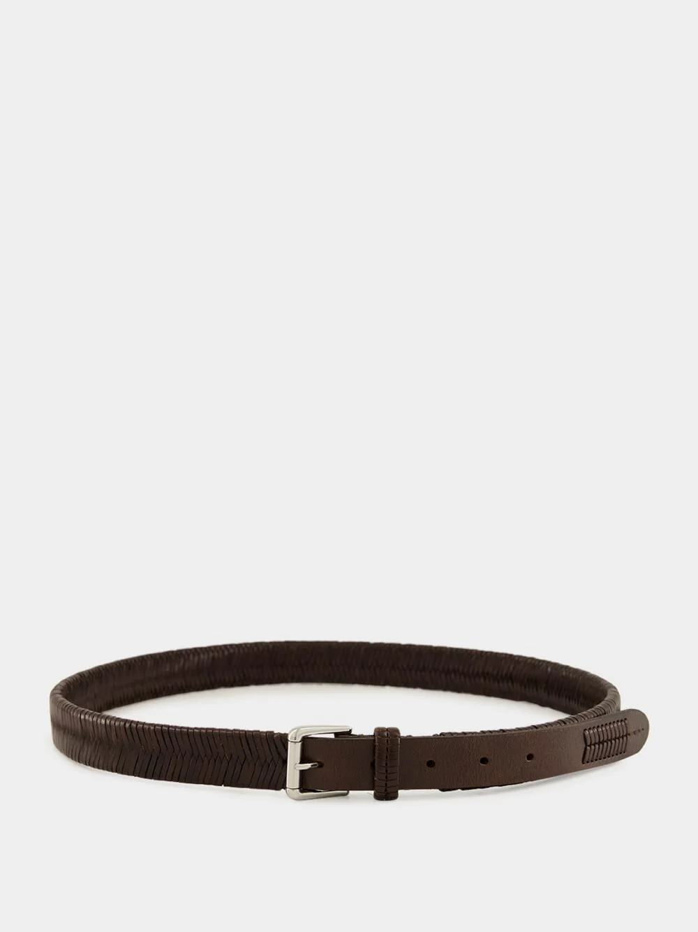 Weaved Belt 25 in Dark Brown