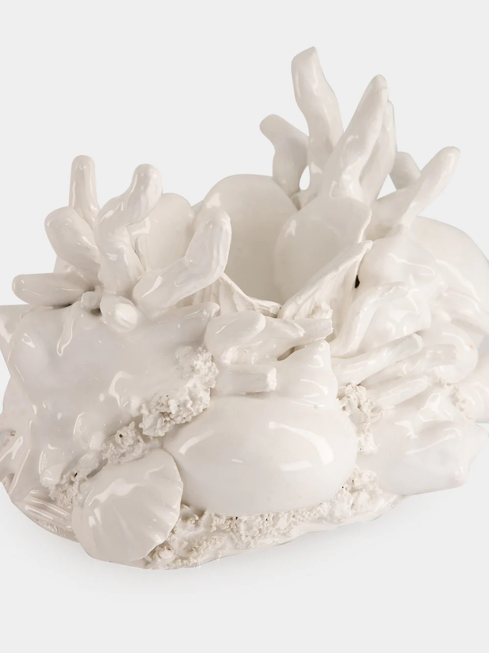 White Coral Ceramic Candle Holder - Image 4