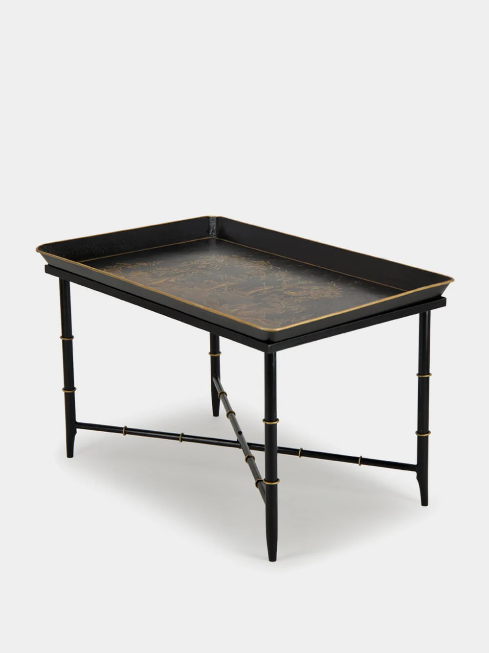 Chinoiserie Handpainted Black Coffee Table - Image 2
