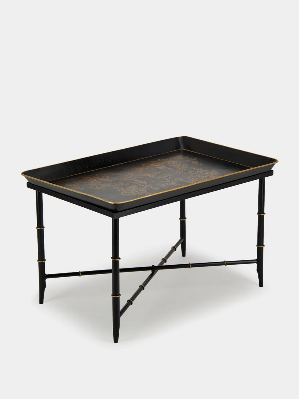 Chinoiserie Handpainted Black Coffee Table - Image 3