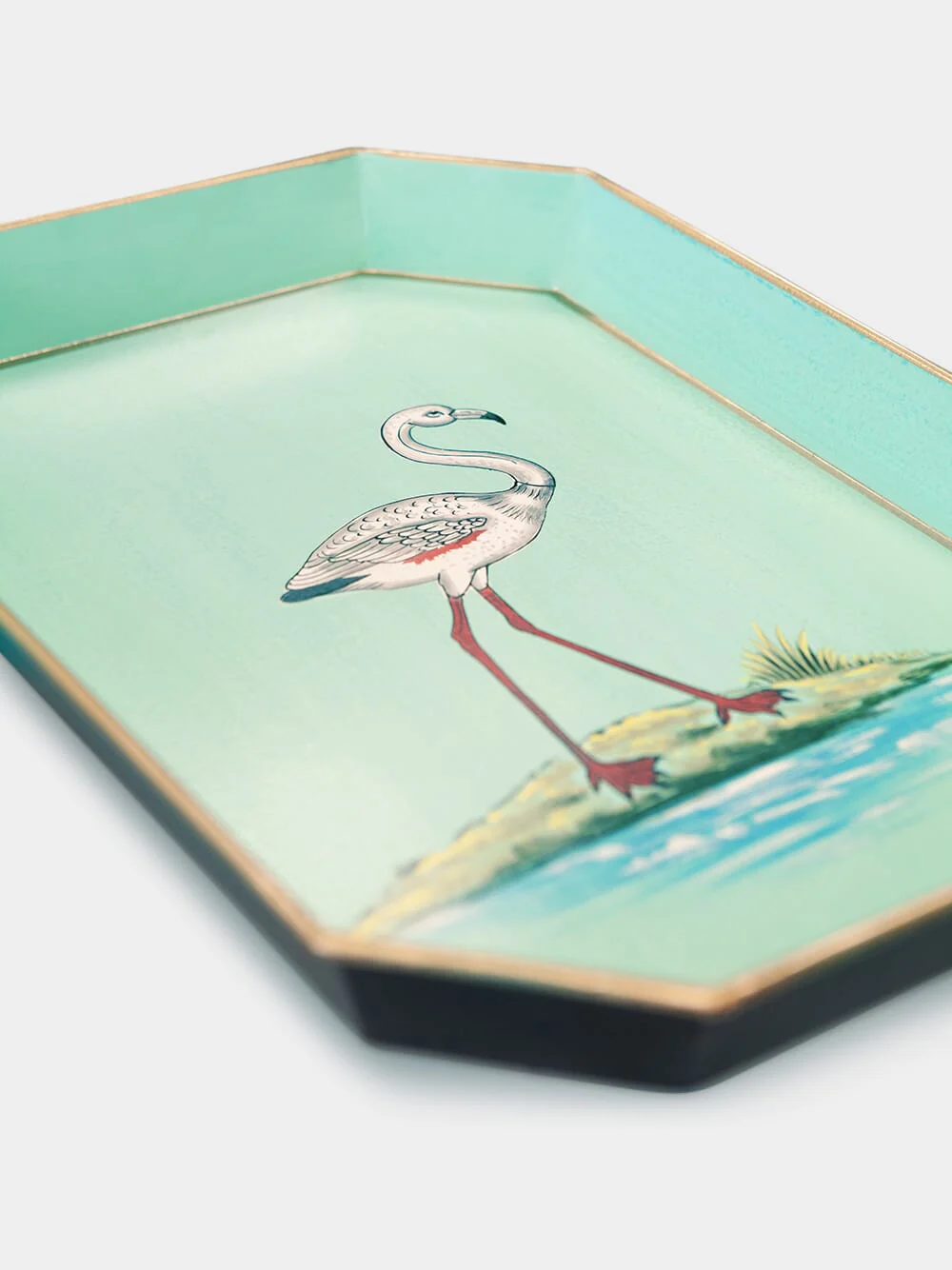 Hand-paited Flamingo Iron Tray - Image 2