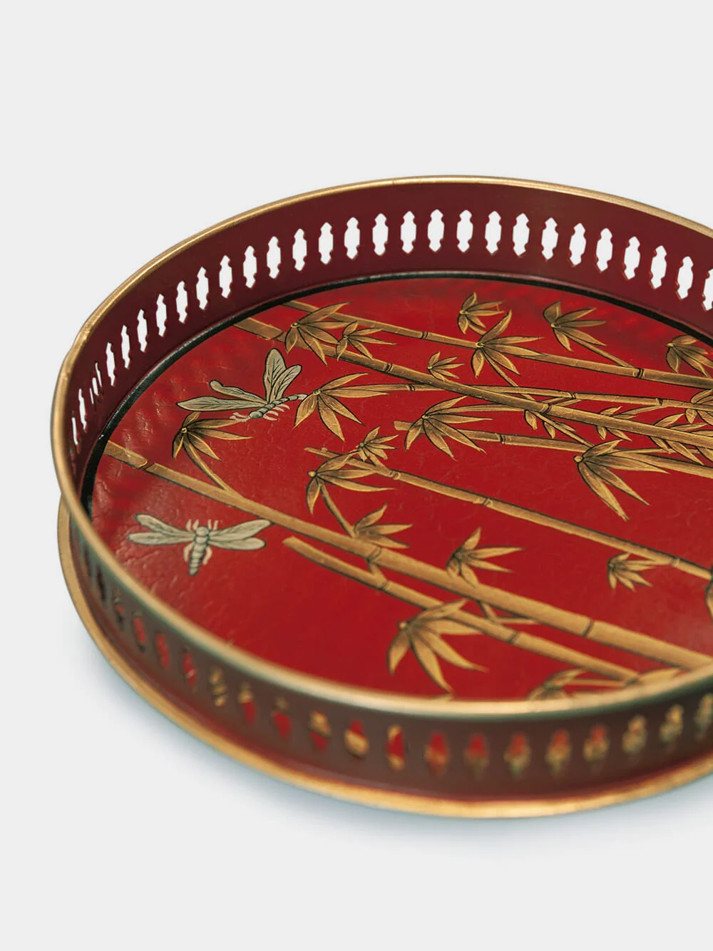 Flora Iron Tray Bamboo 26cm - Image 2