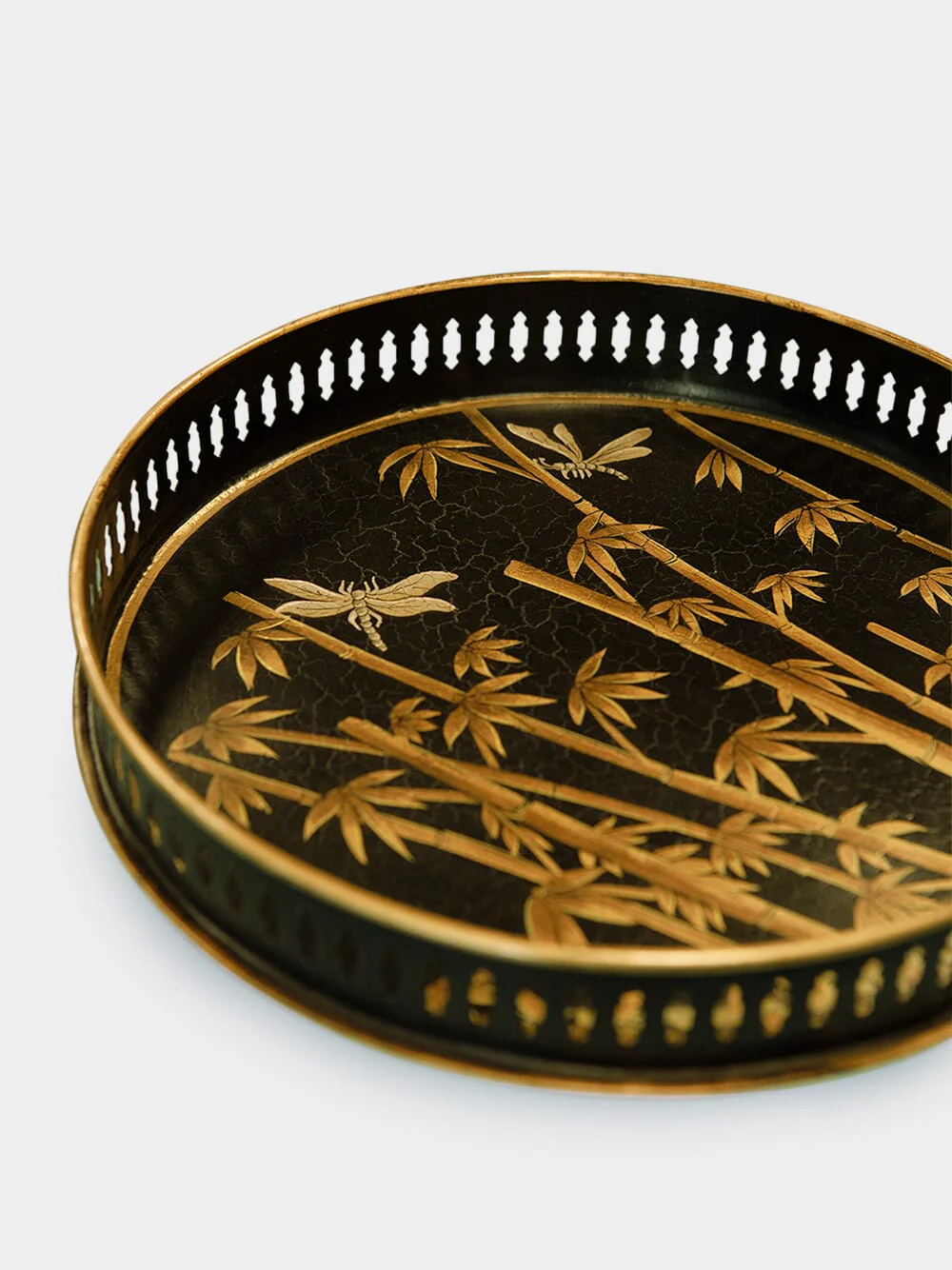 Flora Iron Tray Bamboo 28cm - Image 2