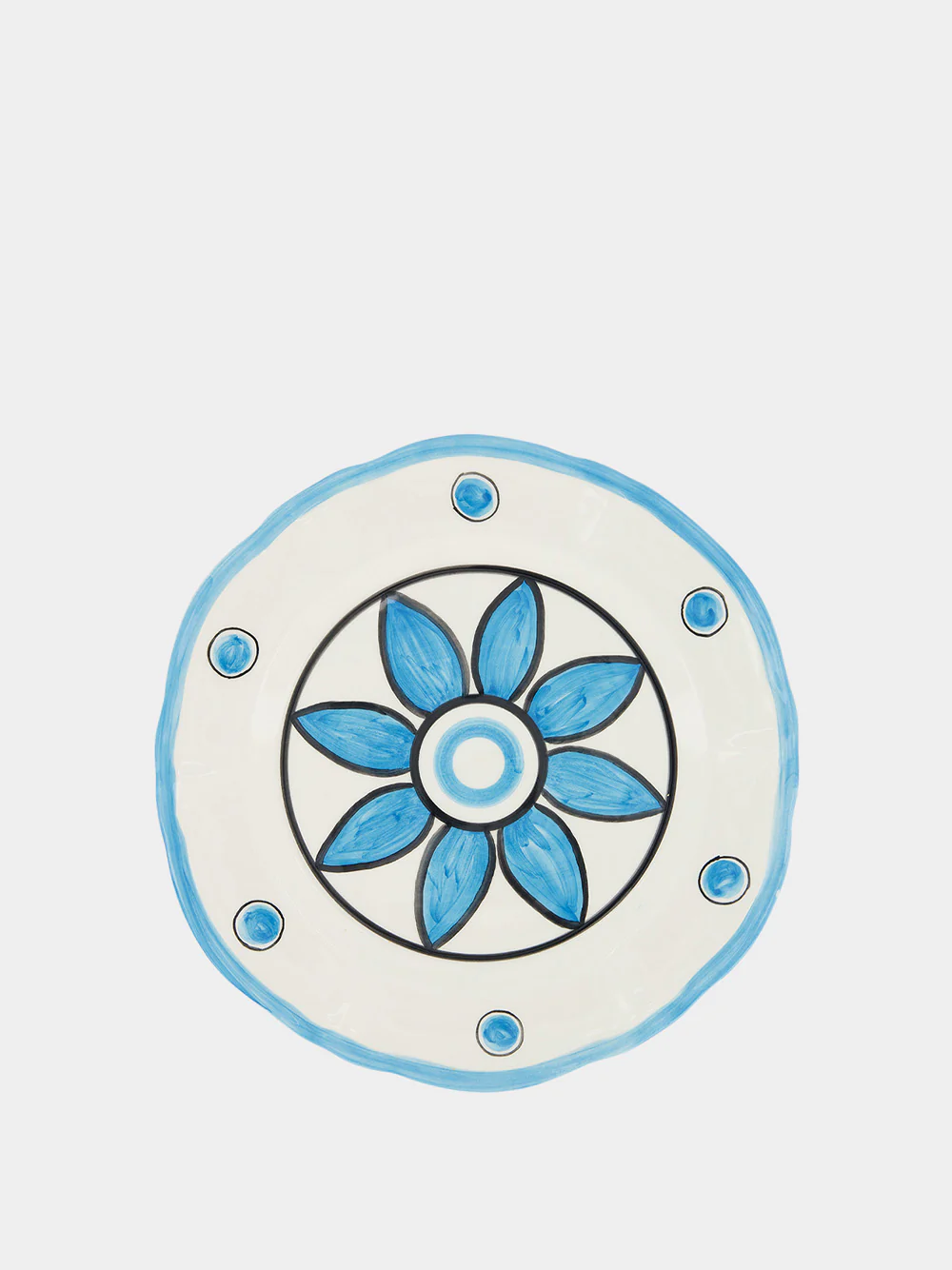 Floral-Print Ceramic Dessert Plate