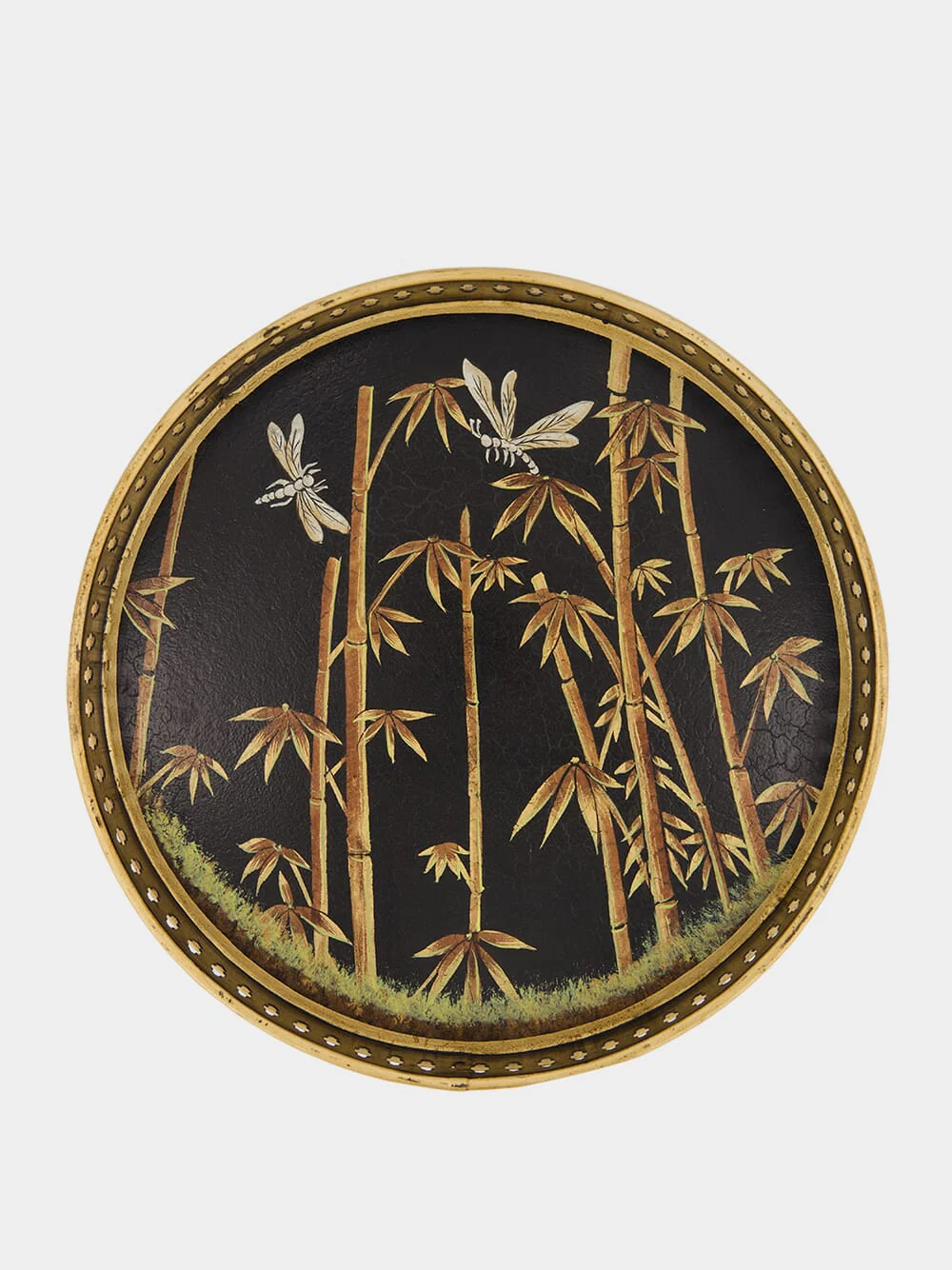 Handpainted Bamboo Iron Tray 26cm - Image 2