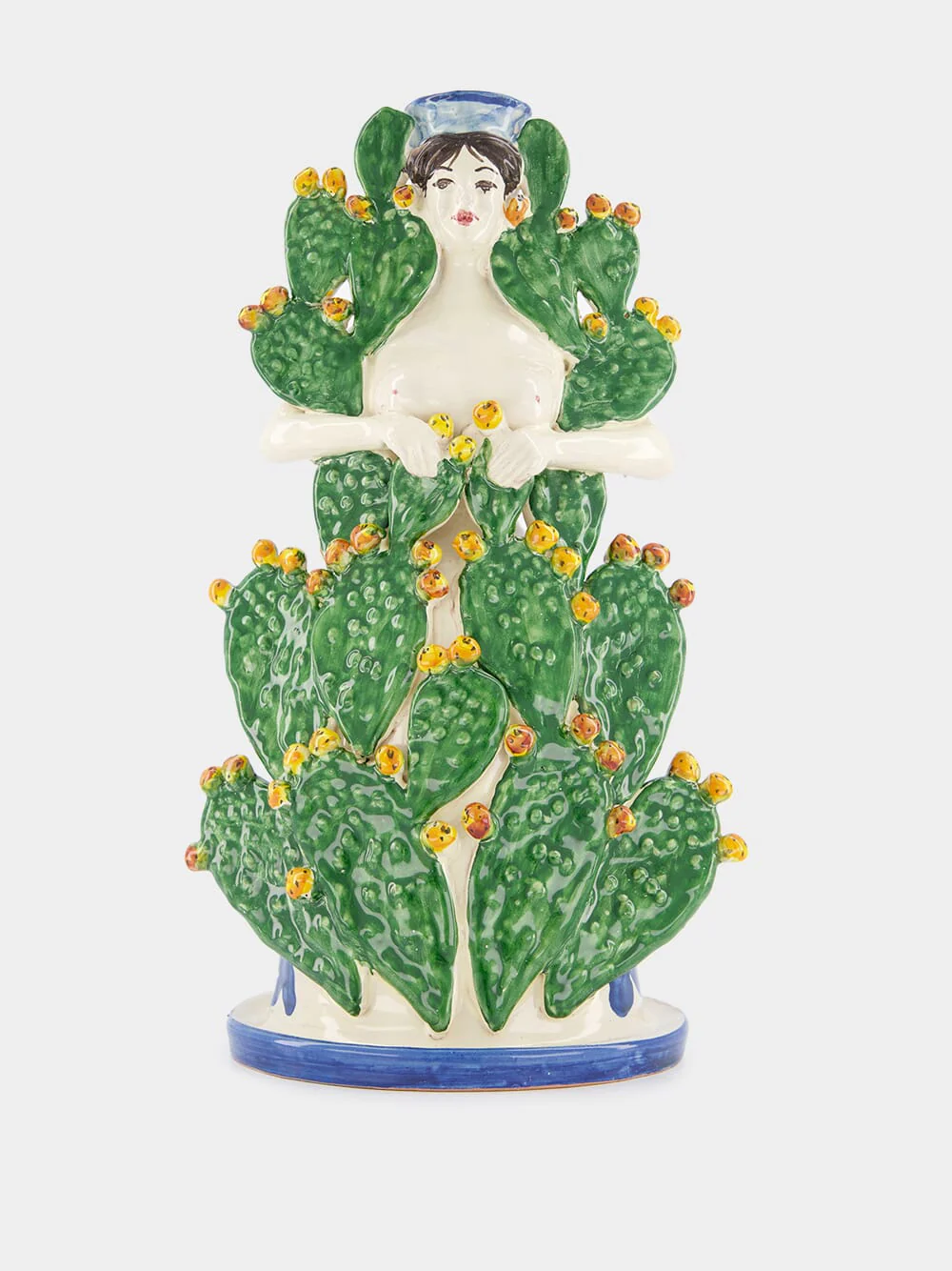 Cactus Lady Ceramic Candle Holder