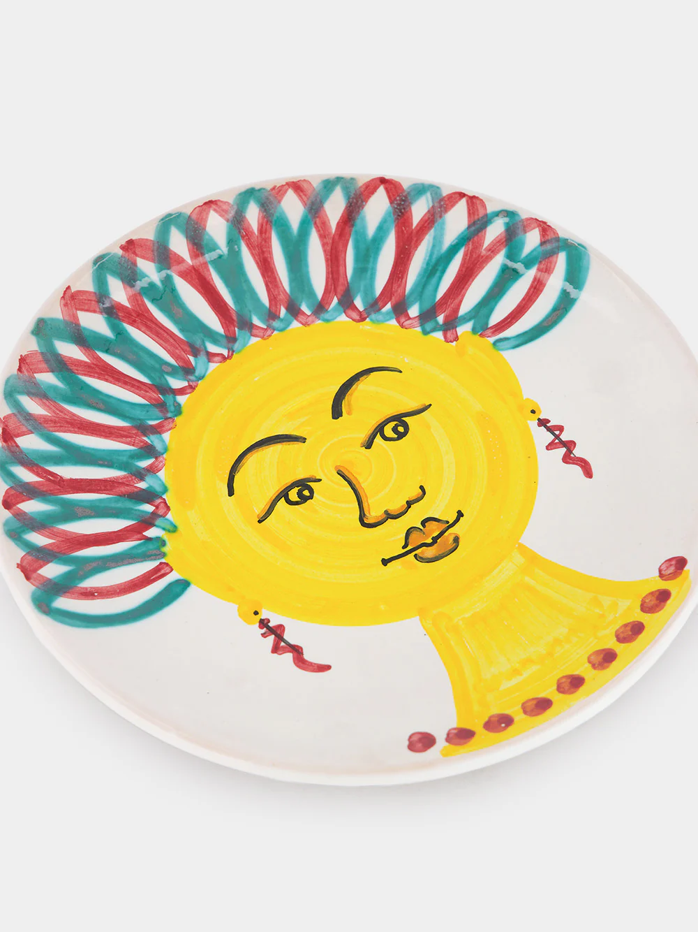 Faces Handpainted Dessert Plate - Image 4