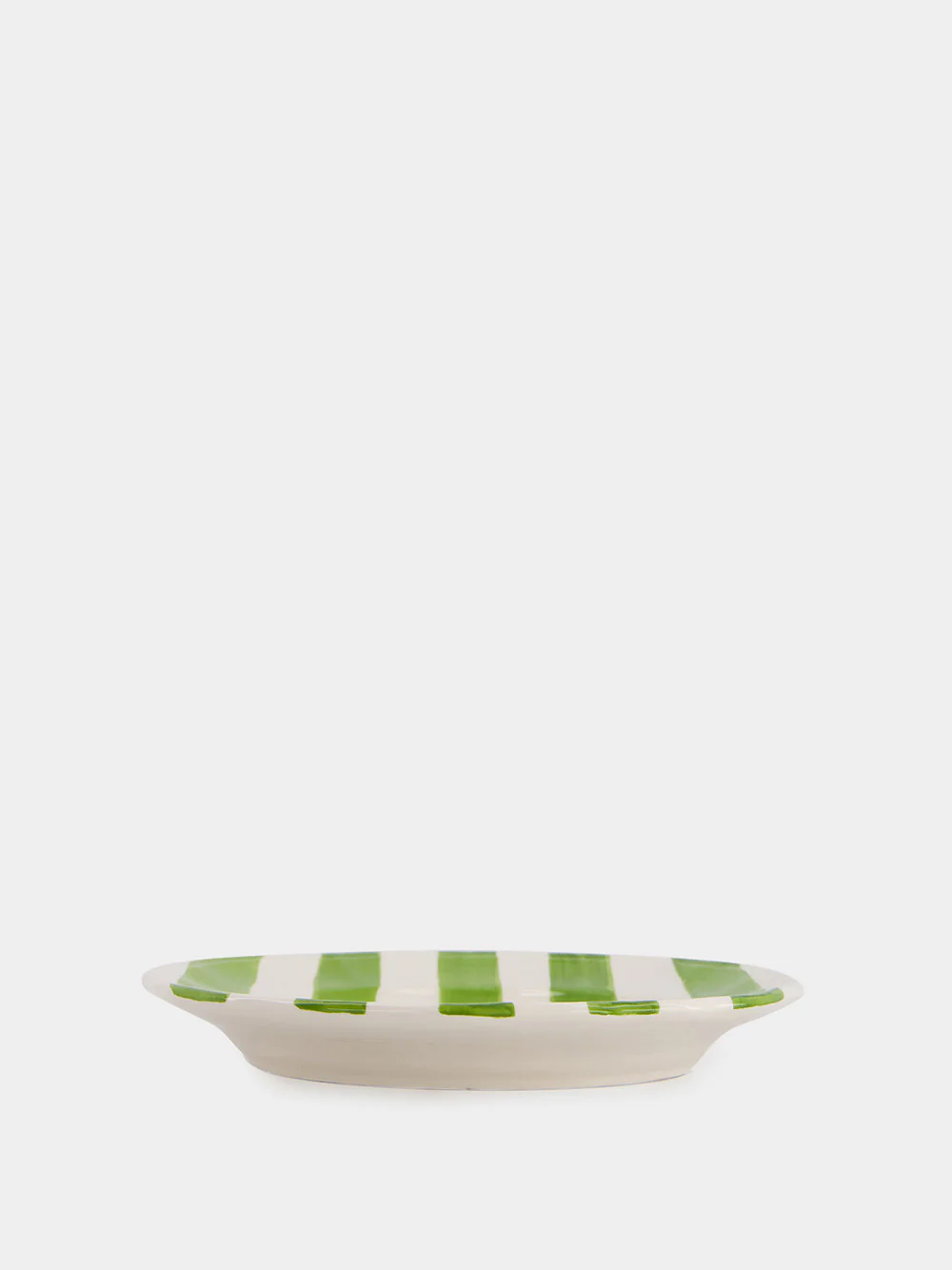 Green Striped Ceramic Dessert Plate - Image 3