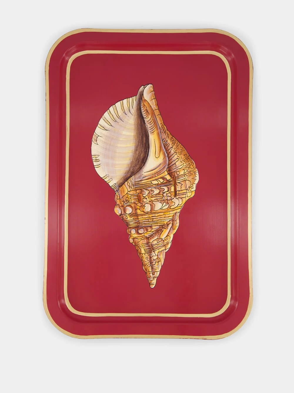 Handpainted Conch Iron Tray