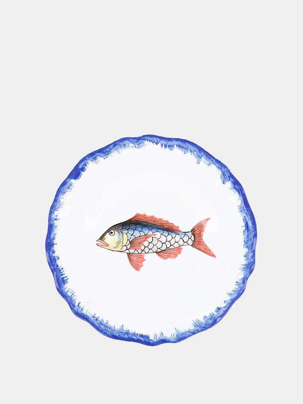 La Menagerie D'ete Fish Blue Dessert Plate