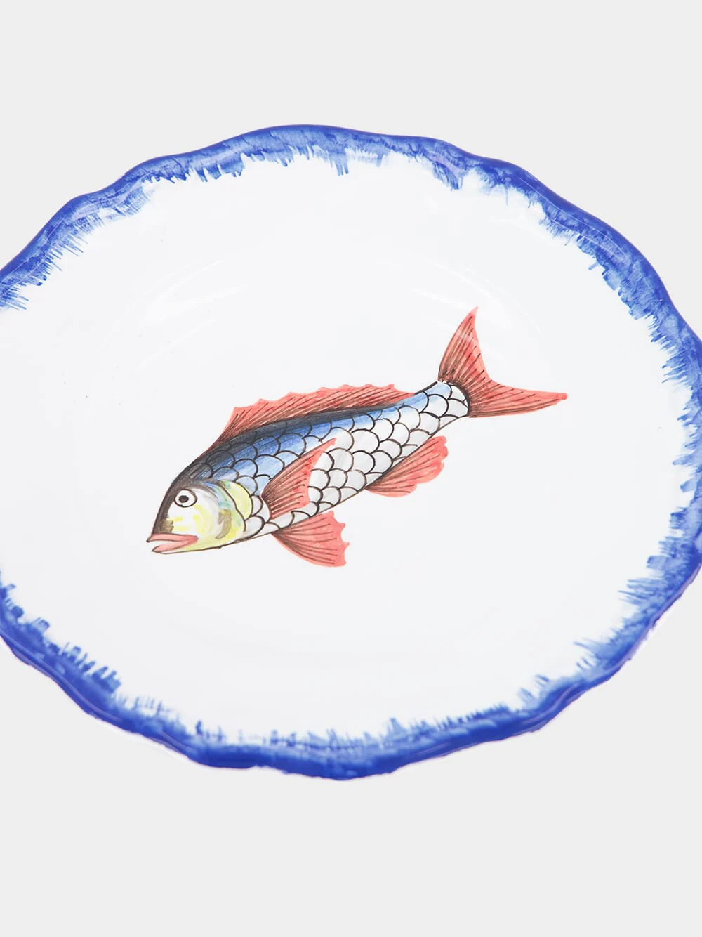 La Menagerie D'ete Fish Blue Dessert Plate - Image 4
