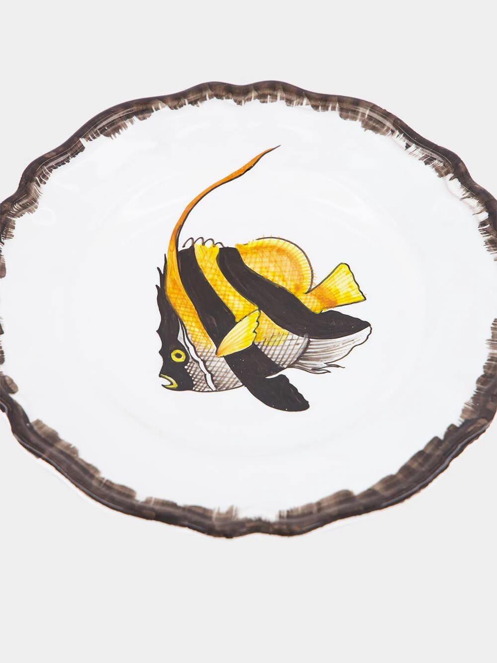 La Menagerie D'ete Fish Brown Dessert Plate - Image 4