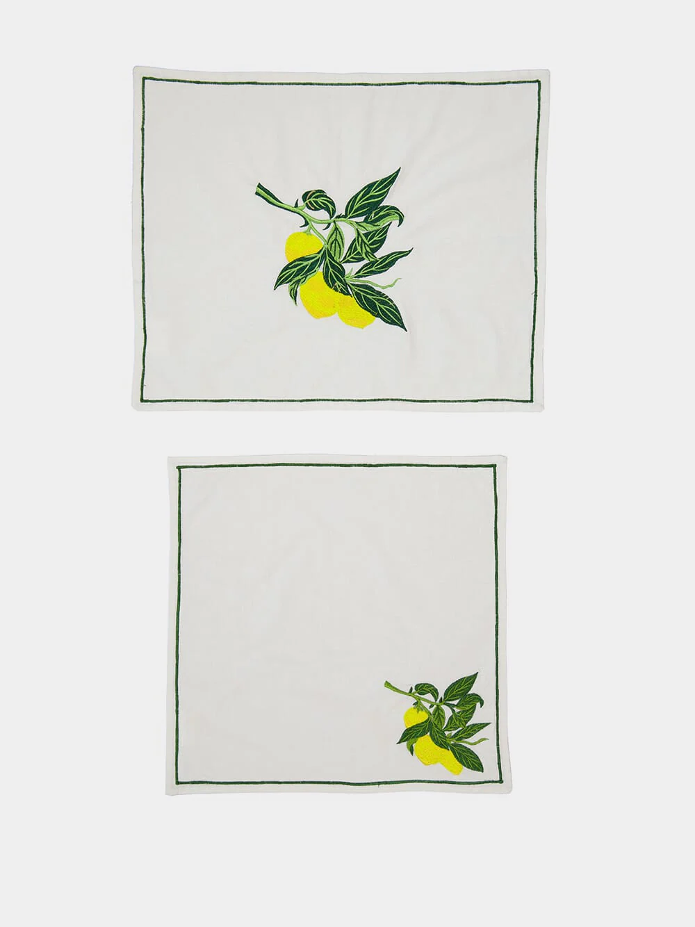 Lemon Embroidered Linen Set