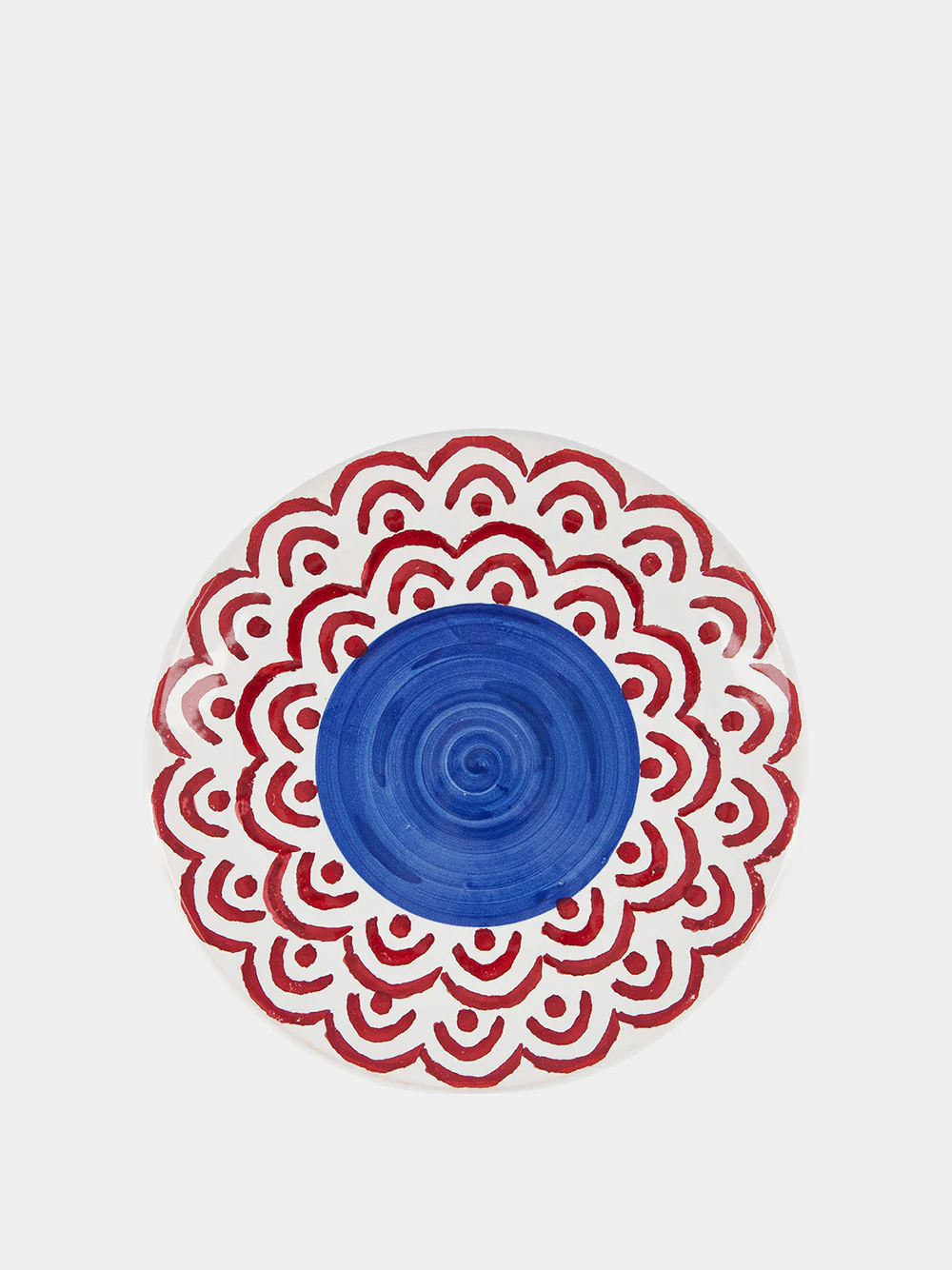 Red Sicily Handpainted Dessert Plate