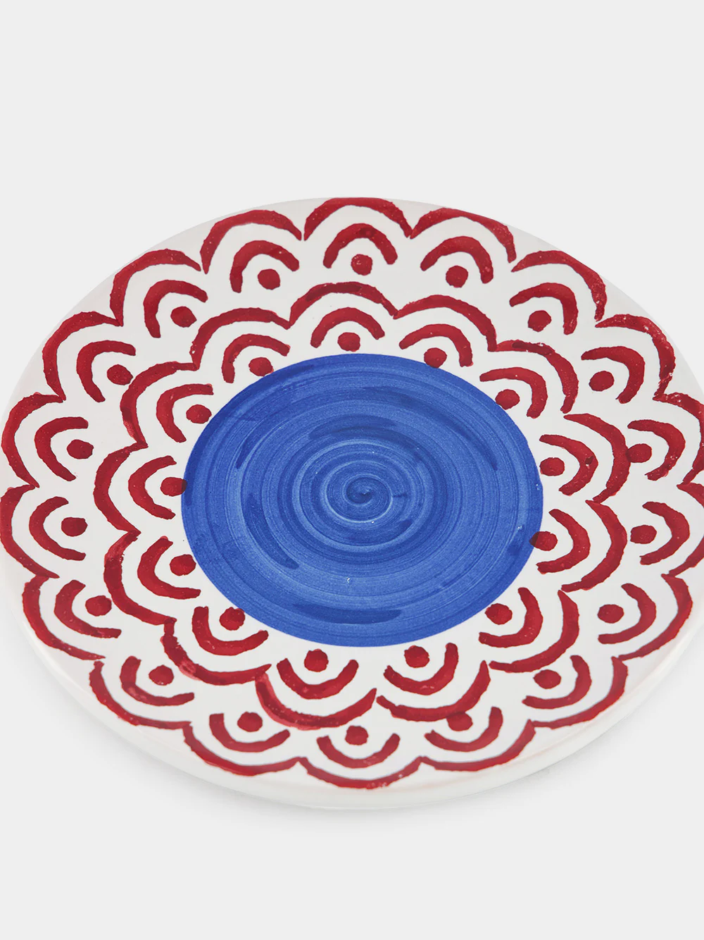 Red Sicily Handpainted Dessert Plate - Image 4