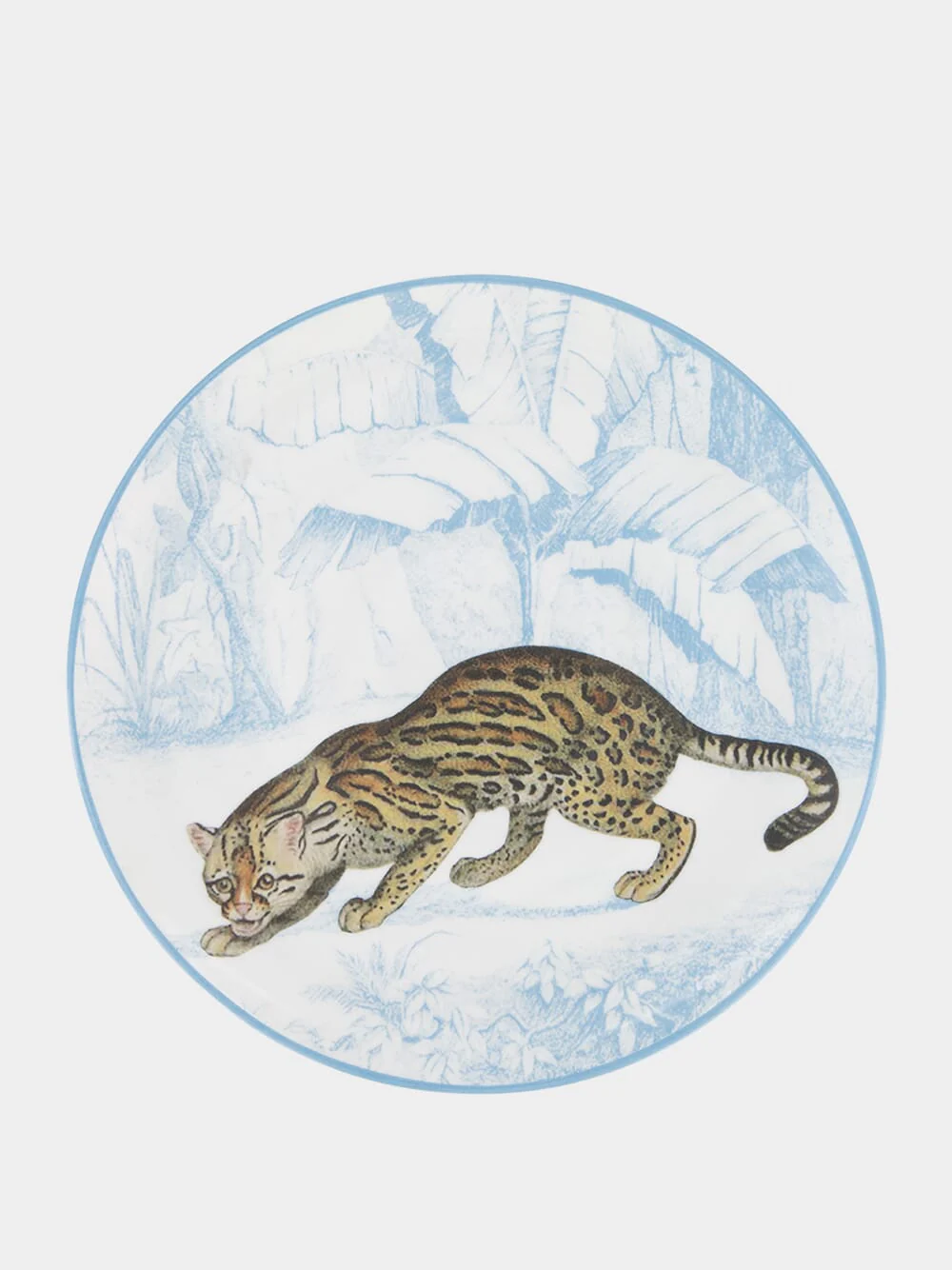 La Menagerie Ottomane Leopard Dinner Plate in Blue