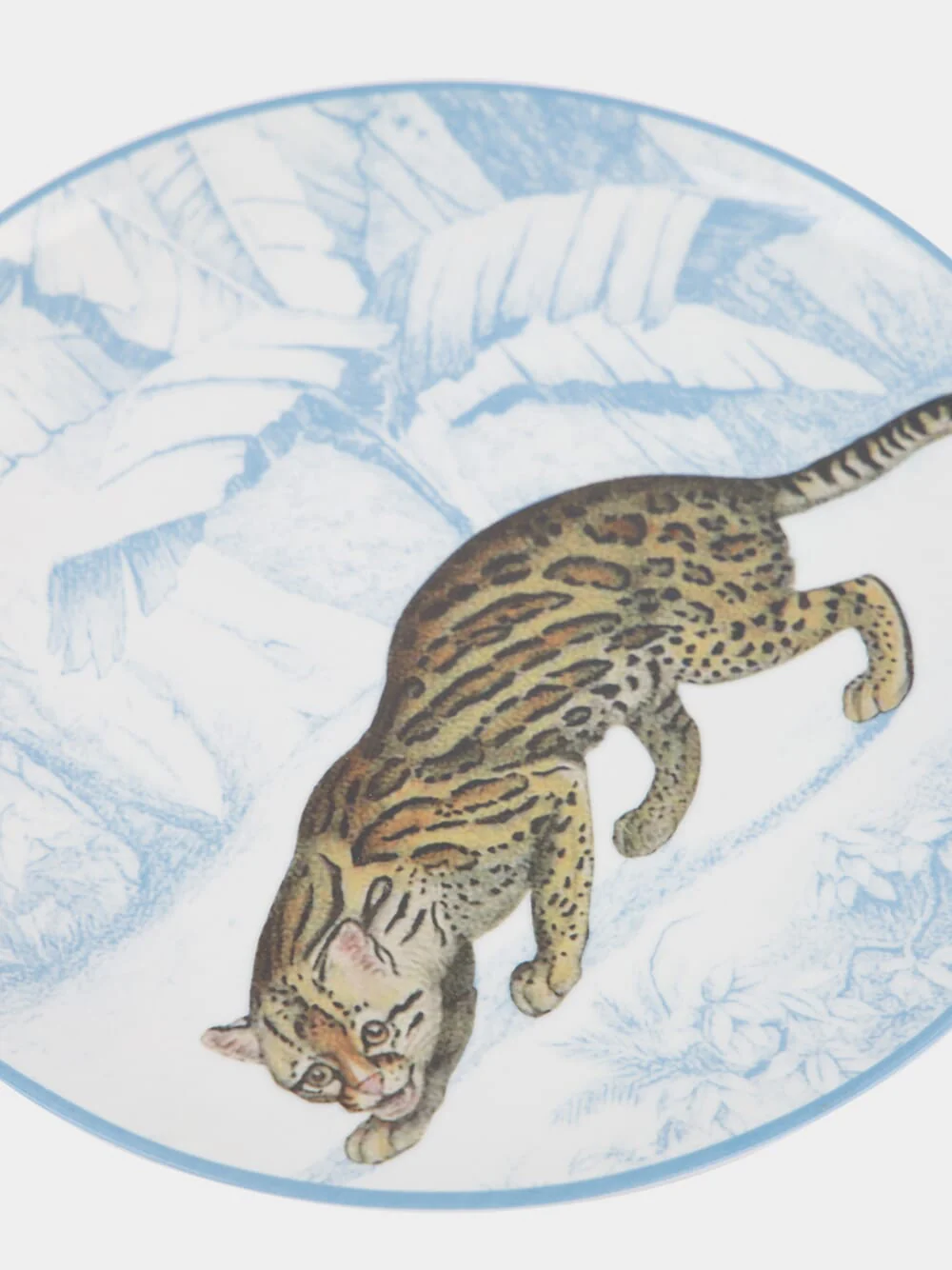 La Menagerie Ottomane Leopard Dinner Plate in Blue - Image 4