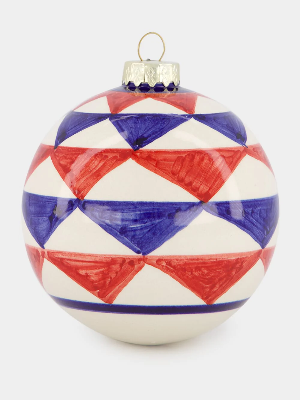 Blue and Red 10cm Christmas Ball